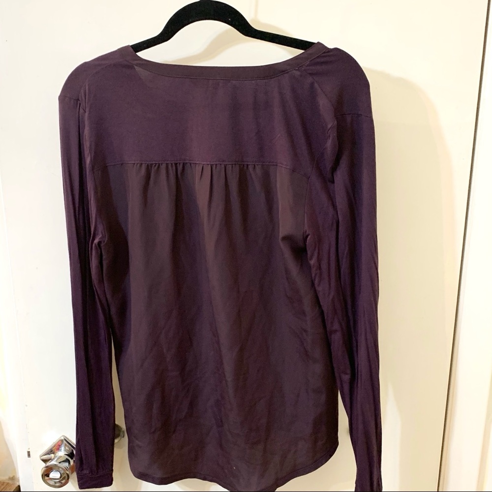 Banana Republic Purple Three Button Long Sleeve - Picture 2 of 2